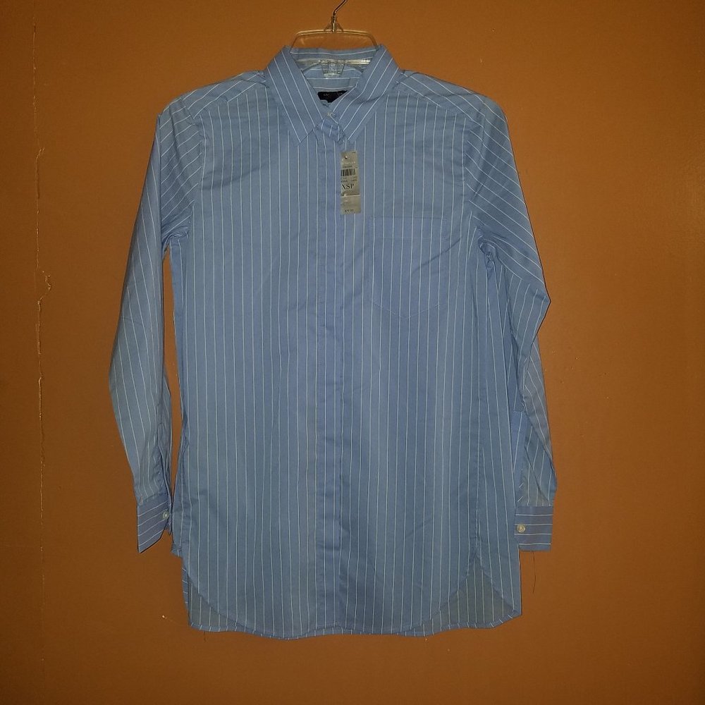 $79 ANN TAYLOR Sz. X-SMALL PETITE BLUE/WHITE NWT